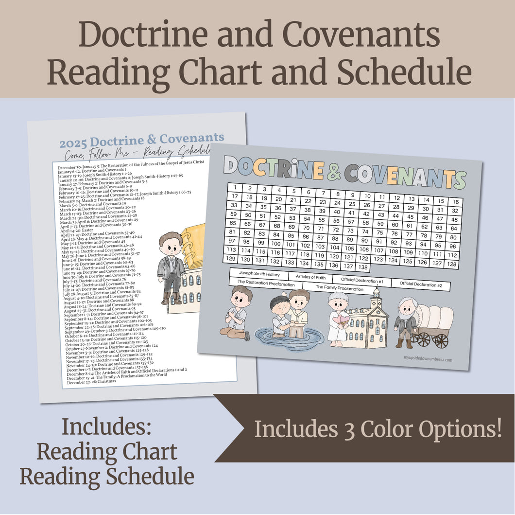 Doctrine and Covenants Reading Chart and CFM 2025 Schedule