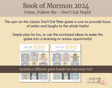 Load image into Gallery viewer, book of mormon don&#39;t eat pete game, LDS family learning, Come Follow Me 2024 activities and ideas
