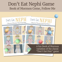 Load image into Gallery viewer, don&#39;t eat nephi, book of mormon don&#39;t eat pete game, come follow me 2024 activities, lds primary games, lds activity days
