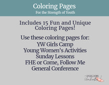 Load image into Gallery viewer, For the Strength of Youth Coloring Pages | LDS Young Women, Young Men | FSY Coloring Pages
