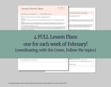 Load image into Gallery viewer, February Full MONTH NURSERY Lesson Helps, Come Follow Me for Toddlers
