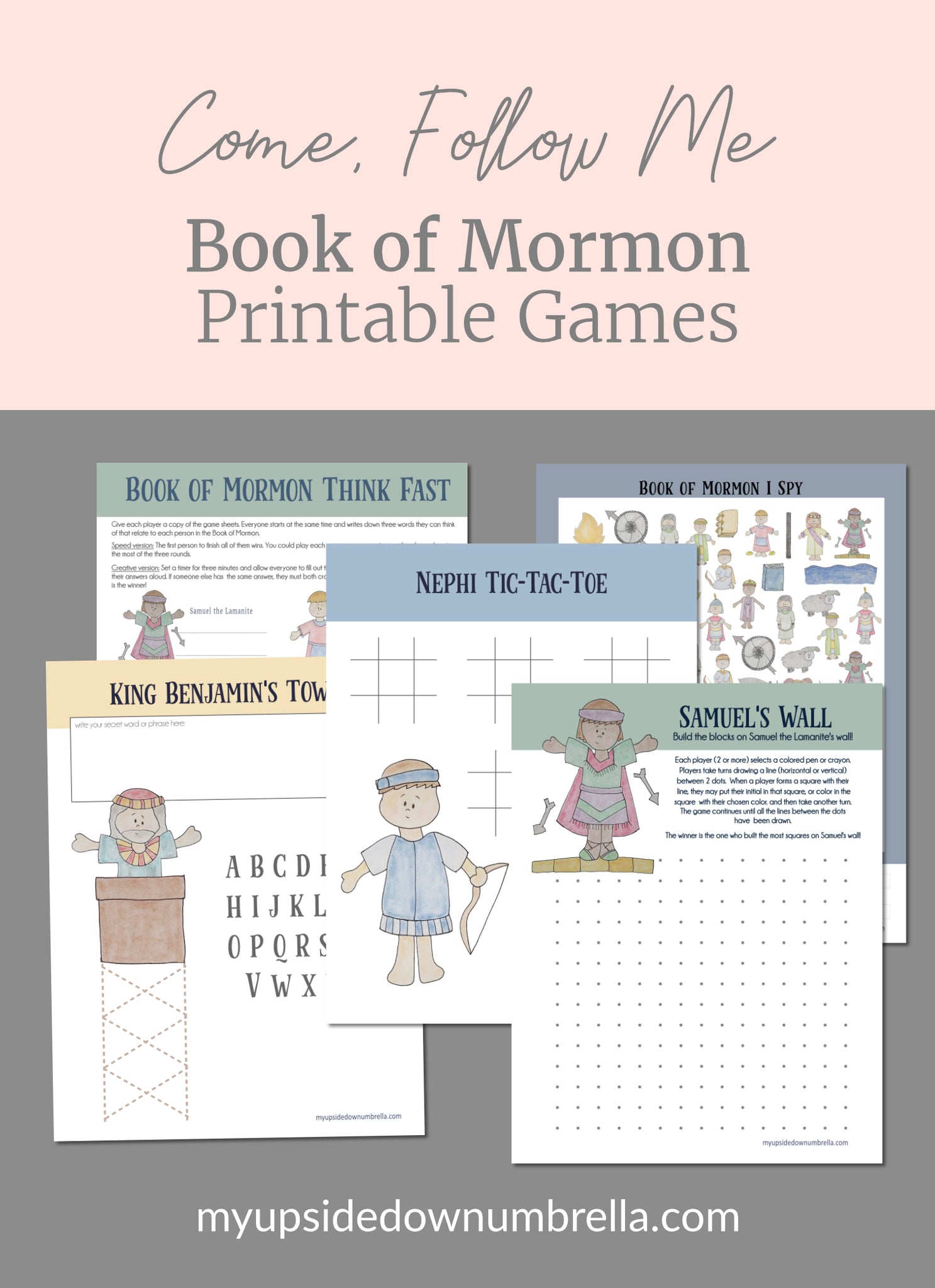 Book of Mormon Printable Activities Pack My Upside Down Umbrella