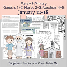 Load image into Gallery viewer, Lesson helps for LDS primary teachers for Come Follow Me 2025 Family scripture study, come follow me for families, FHE lesson outline, primary lesson outline, primary coloring pages, nursery coloring pages, primary activities, activity pages, scripture games, lesson ideas for come follow me, primary children lesson plan, family home evening

January 12-18 | Come, Follow Me Primary Lesson Outline, "God Created the Heaven and Earth"

