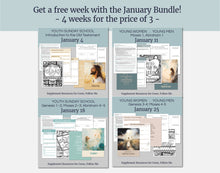 Load image into Gallery viewer, January  BUNDLE | LDS Come, Follow Me Youth Lesson Outlines for Home and Church | 4 Lesson Plans
