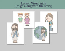 Load image into Gallery viewer, January  Full MONTH NURSERY Lesson Helps, Come Follow Me for Toddlers | 5 Minute Lesson Outline &amp; Coloring Pages | Nursery Children age 1-3
