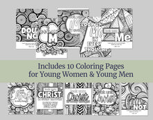 Load image into Gallery viewer, Look unto Me in Every Thought Coloring Pages, D&amp;C 6:36, 2025 LDS Youth Theme
