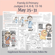 Simplify your Primary prep with weekly kits designed to captivate and teach gospel truths.

Lesson helps for LDS primary teachers for 
May 25–31
“The Lord Raised Up a Deliverer”
Judges 2–4; 6–8; 13–16
Samson, Gideon