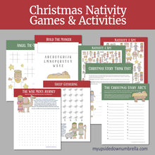 Load image into Gallery viewer, Christmas Nativity Printable games for Christian Children, LDS family games, Religious Christmas games
