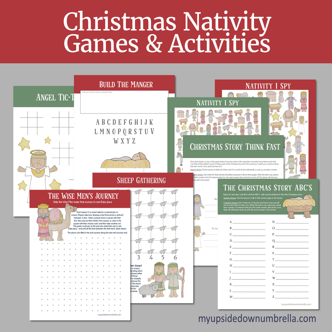 Christmas Nativity Printable games for Christian Children, LDS family games, Religious Christmas games
