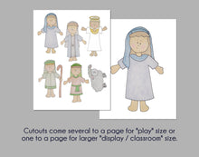 Load image into Gallery viewer, Printable Christmas Nativity Playset (puppets, flannel board, magnets, stickers)
