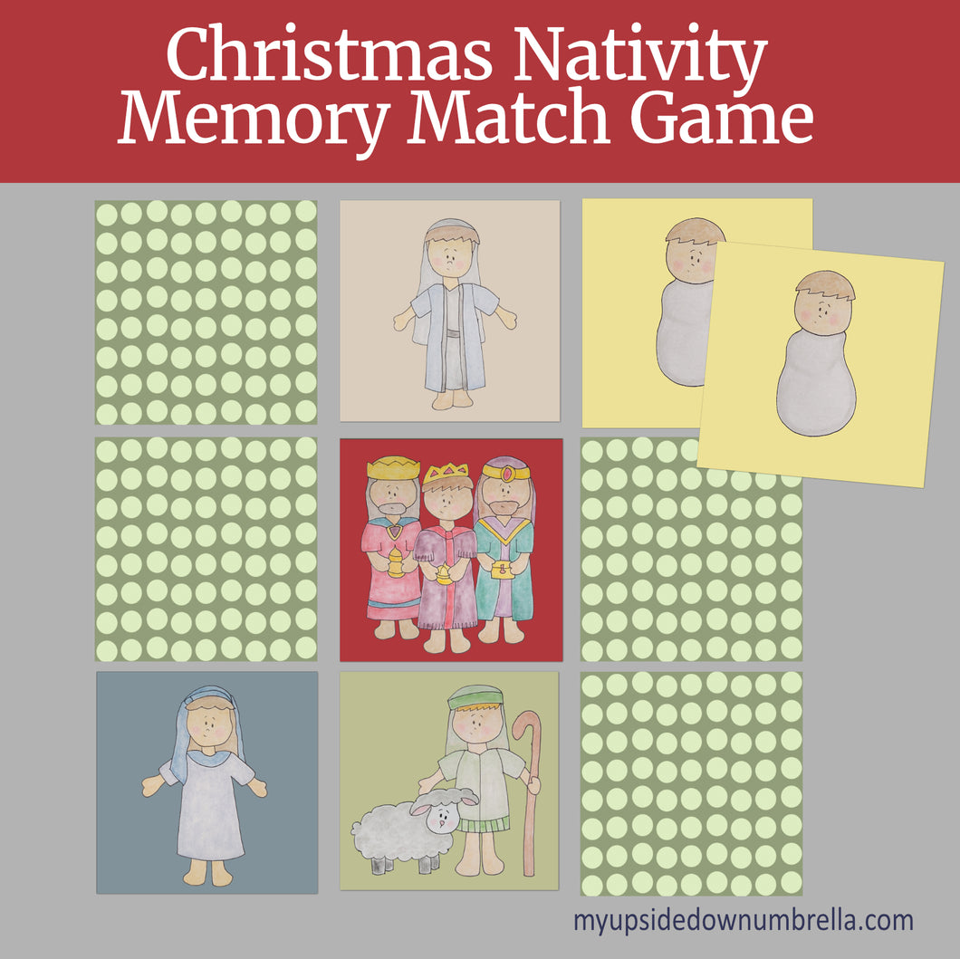 Christmas Nativity Memory Match game, Go Fish Game, Old Maid Christmas game, Christian Christmas
