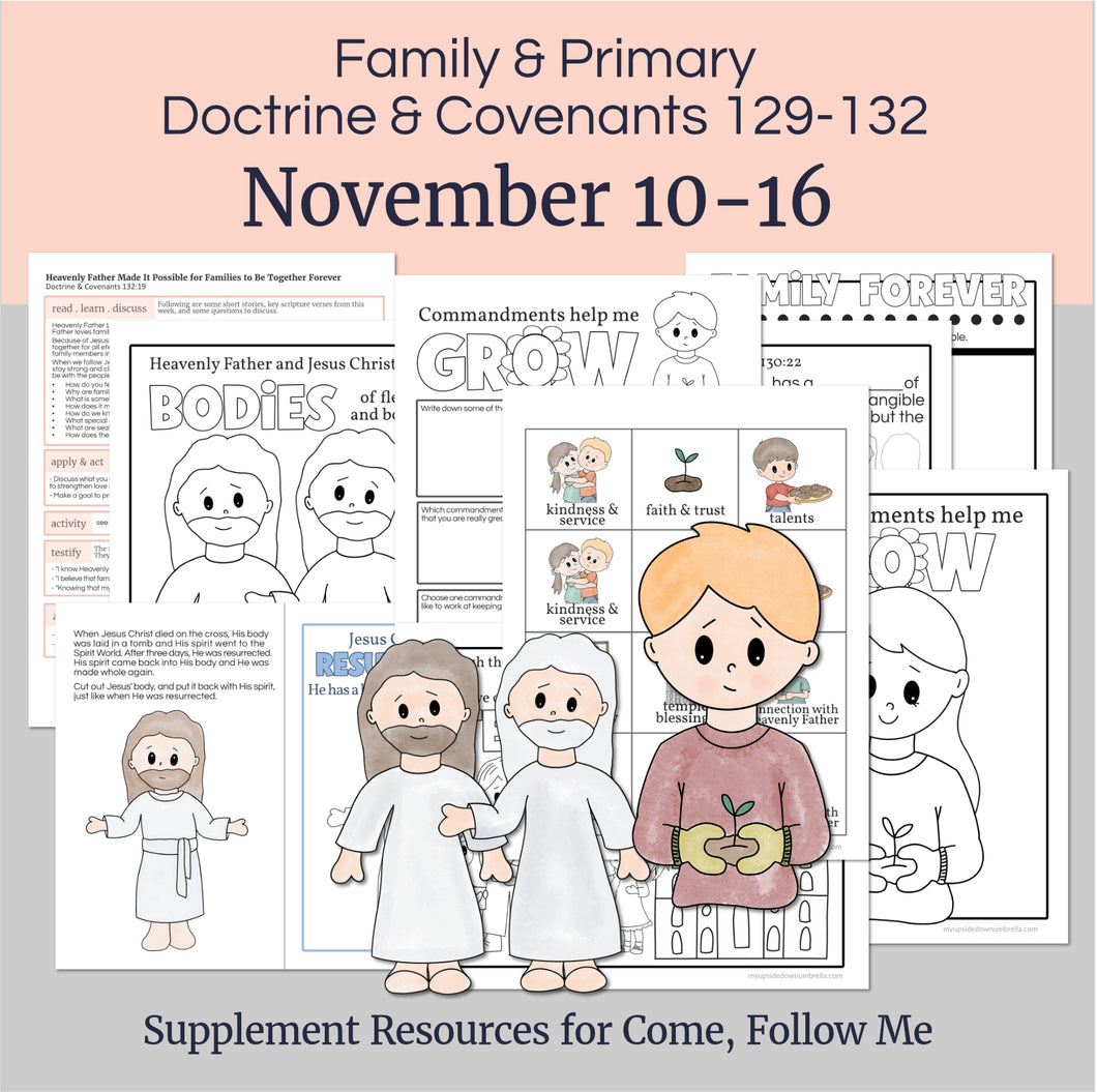 Lesson helps for LDS primary teachers for Come Follow Me 2025 Family scripture study, come follow me for families, FHE lesson outline, primary lesson outline, primary coloring pages, nursery coloring pages, primary activities, activity pages, scripture games, lesson ideas for come follow me, primary children lesson plan, family home evening

November 10-16 Primary Lesson for Come Follow Me 2025 | Home, Church | D&C 129-32 “I Have Seen Your Sacrifices in Obedience