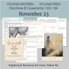 Load image into Gallery viewer, youth lesson plan for young women, young men, aaronic priesthood lesson outline, YW lesson, YM lesson, Young Women Lesson outline, young women lesson plan, lesson helps for young women leaders, teaching young women lesson, lesson helps for LDS youth, Lesson handout, coloring page, scriptures, family home evening for teens,

November 17-23 | LDS Young Women- Young Men Lesson Outline | D&amp;C 133-134, Doctrine Covenants Come Follow Me 2025, &quot;Prepare... Bridegroom&quot;

