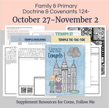 Load image into Gallery viewer, Lesson helps for LDS primary teachers for Come Follow Me 2025 Family scripture study, come follow me for families, FHE lesson outline, primary lesson outline, primary coloring pages, nursery coloring pages, primary activities, activity pages, scripture games, lesson ideas for come follow me, primary children lesson plan, family home evening

October 27 - November 2 Primary Lesson Plan for Come Follow Me 2025 | Home and Church | D&amp;C 124 “A House unto My Name” Activities, Coloring

