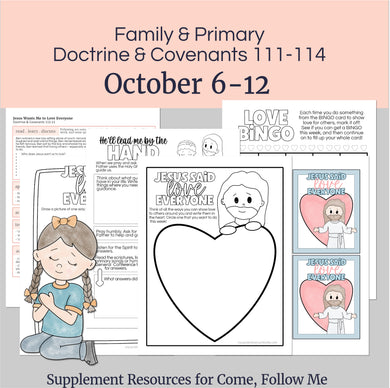 Lesson helps for LDS primary teachers for Come Follow Me 2025 Family scripture study, come follow me for families, FHE lesson outline, primary lesson outline, primary coloring pages, nursery coloring pages, primary activities, activity pages, scripture games, lesson ideas for come follow me, primary children lesson plan, family home evening

October 6-12 Primary Lesson Plan for Come Follow Me 2025 | Home and Church | D&C 111-114 