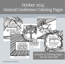 Load image into Gallery viewer, October 2024 General Conference Coloring Pages for adults, Young Women, LDS youth coloring pages
