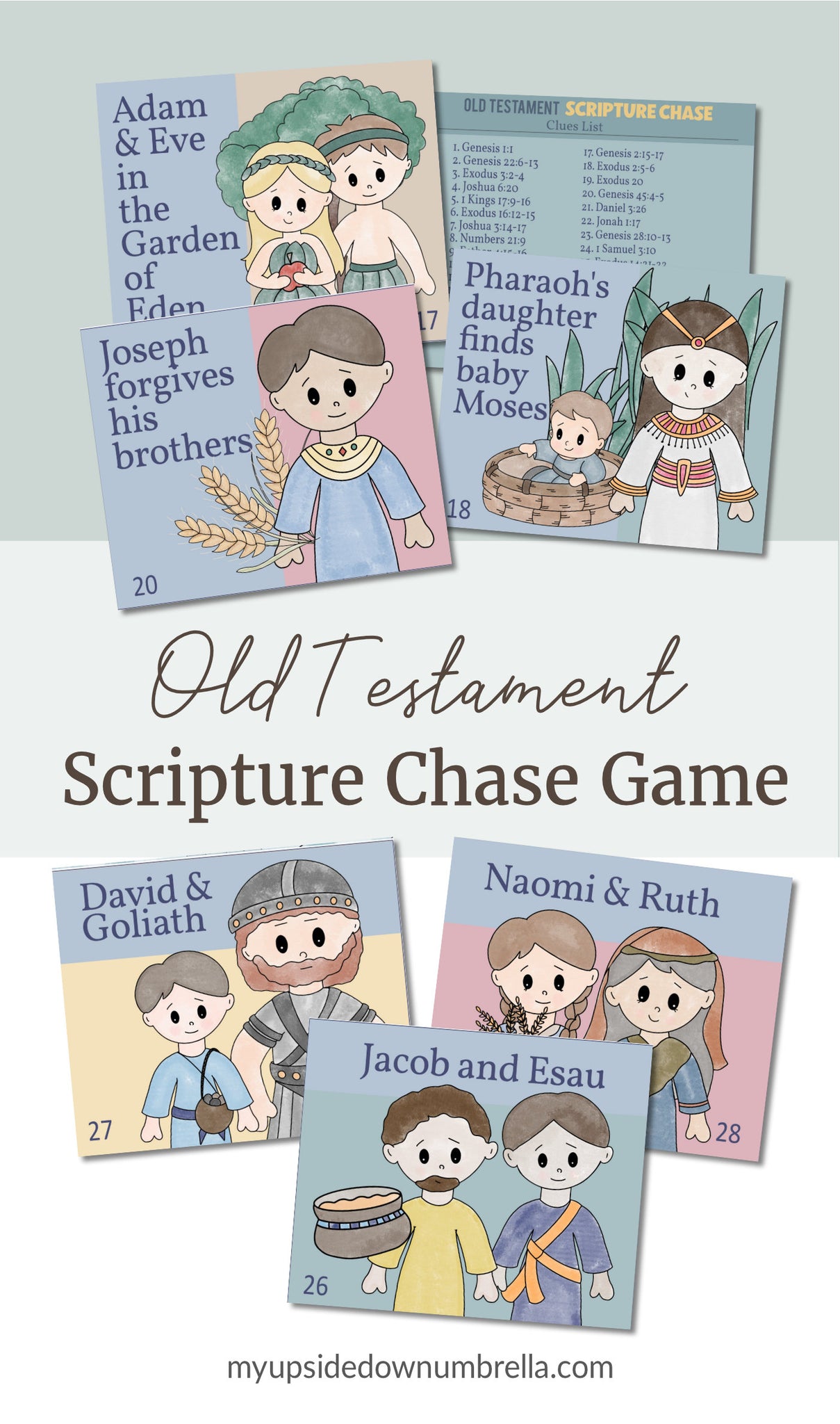 Scripture Game Old Testament Bible Scripture Chase Game – My Upside Down Umbrella