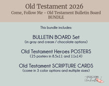 Load image into Gallery viewer, Old Testament Bulletin Board BUNDLE- Bulletin Board, Scripture Cards and Old Testament Hero Posters for LDS Families Come, Follow Me 2026
