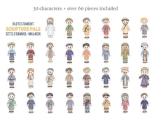 Load image into Gallery viewer, Scripture Story Playset | Bible Story Cutouts | Old Testament Scripture Pals |  (Set #3: 2 Samuel-Malachi)
