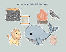 Load image into Gallery viewer, Scripture Story Playset | Bible Story Cutouts | Old Testament Scripture Pals |  (Set #3: 2 Samuel-Malachi)
