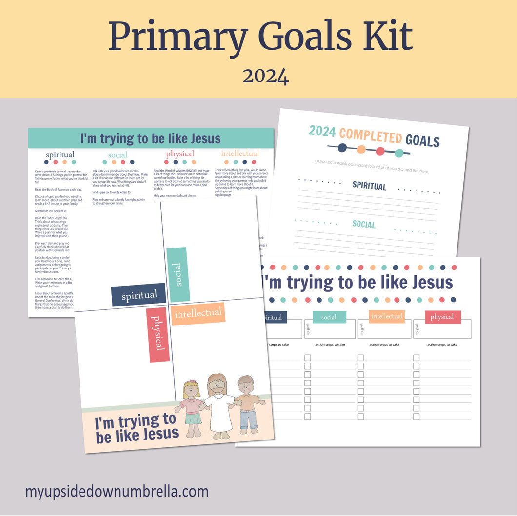 PRIMARY Goals Mini Kit - Goal Setting Ideas and Helps for Primary Children