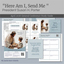 Load image into Gallery viewer, Lesson outline for Relief Society Teachers for 
President Susan H. Porter
"Here Am I, Send Me"
 These RS lesson helps include slides, a study guide, handouts, printables, class discussion questions and personal application items to help you present an engaging Relief Society lesson. 

