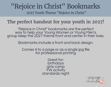 Load image into Gallery viewer, Rejoice in Christ 2027 |  LDS Youth Theme Bookmarks for Young Women (digital)
