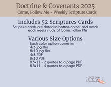 Load image into Gallery viewer, Come, Follow Me 2025 Doctrine and Covenants Scripture Cards
