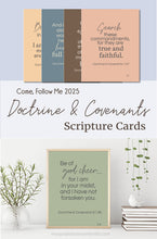 Load image into Gallery viewer, modern colored scripture cards for come follow me 2025 doctrine and covenants D&amp;C scriptures cards for LDS home decor 
