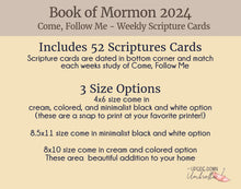 Load image into Gallery viewer, Book of Mormon 2024 Weekly Scripture Cards
