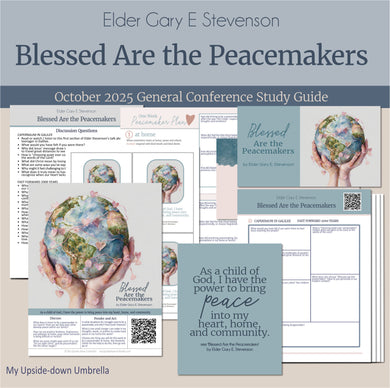 General Conference study guide for 
Elder Gary E. Stevenson- Blessed Are the Peacemakers - October 2025
General Conference, relief society lesson helps for LDS women, RS lesson ideas, lesson handouts, study worksheets and workbook, lesson outline, lesson plan, Relief Society General Conference lesson, Elder’s Quorum lesson, artwork, lesson slides, slideshow, powerpoint presentation, myupsidedownumbrella
