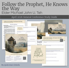 Load image into Gallery viewer, Lesson outline for Relief Society Teachers for 
Elder Michael John U. Teh- Follow the Prophet; He Knows the Way- April 2026 
 These RS lesson helps include slides, a study guide, handouts, printables, class discussion questions and personal application items to help you present an engaging Relief Society lesson. 

