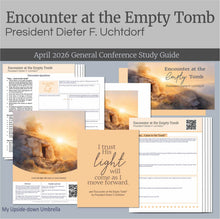 Load image into Gallery viewer, RS General Conference Lesson plan for for 
Encounter at the Empty Tomb by President Dieter F. Uchtdorf
 These Relief Society  lesson helps include a lesson outline, Powerpoint slides, a study guide, image handouts, printables, discussion questions and suggestions for personal application to help you present a memorable RS lesson. 

