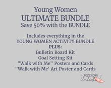 Load image into Gallery viewer, ULTIMATE Young Women "Walk with Me" BUNDLE | Bulletin Board, Goals Kit and Activity Kit | 2026 LDS Youth Theme
