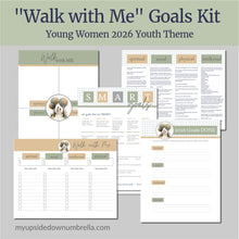 Load image into Gallery viewer, walk with me children and youth goals kit for 2026 lds young women, girls camp, 
