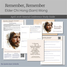 Load image into Gallery viewer, RS General Conference Lesson plan fo
Elder Chi Hong (Sam) Wong - Remember, Remember
April 2026 General Conference lesson outline for Relief Society
 These Relief Society  lesson helps include a lesson outline, Powerpoint slides, a study guide, image handouts, printables, discussion questions and suggestions for personal application to help you present a memorable RS lesson. 

