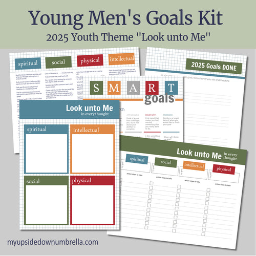Look unto Me in Every Thought | YM Goals Ideas, LDS young men program, LDS youth, Aaronic priesthood goals Goal Setting Kit for LDS Children and Youth Program- Young Men | 2025 LDS Youth Theme - 