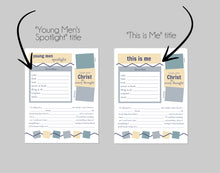 Load image into Gallery viewer, Young Men&#39;s Spotlight Sheets | 2025 LDS Youth Theme - Look unto Me in Every Thought
