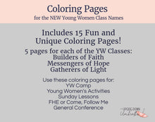 Load image into Gallery viewer, New YW Names Coloring Pages for LDS Young Women Classes

