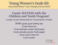 Load image into Gallery viewer, YW 2024 Youth Theme - Children and Youth Goals Kit &quot;Behold I am a Disciple of Jesus Christ&quot;
