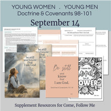 Load image into Gallery viewer, September BuNDLE Lesson Plans for Home and Church | Youth Come, Follow Me 2025 | 4 Weeks of Lesson Helps for LDS Youth - YW YM - Bundle Savings!
