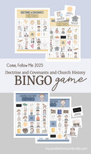 Load image into Gallery viewer, BINGO fun game for lds children, come follow me 2025 games church history bingo game

