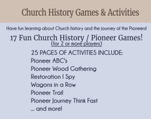 Load image into Gallery viewer, Church History and Pioneer Games Activity Pack
