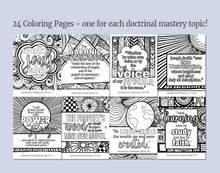 Load image into Gallery viewer, Seminary Doctrinal Mastery Coloring Pages for Doctrine &amp; Covenants 2025, LDS Youth Coloring Pages for Seminary Scriptures, Scripture Master
