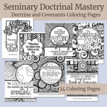 Load image into Gallery viewer, Seminary teacher helps - doctrinal mastery coloring pages, helps for seminary students, scripture memorization, scripture mastery coloring pages, scripture chase activity, Coloring pages come in standard 8.5x11 size PDF, Come Follow Me, LDS youth lesson, 
