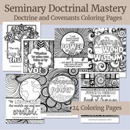 Seminary teacher helps - doctrinal mastery coloring pages, helps for seminary students, scripture memorization, scripture mastery coloring pages, scripture chase activity, Coloring pages come in standard 8.5x11 size PDF, Come Follow Me, LDS youth lesson, 