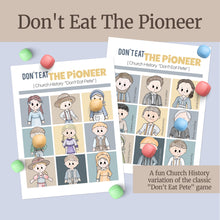 Load image into Gallery viewer, dont eat the pioneer game - an LDS church history don&#39;t eat pete game for LDS families, activity days, come follow me 2025 
