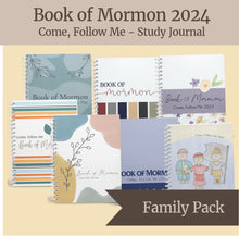 Load image into Gallery viewer, come follow me study journal book of mormon 2024, study journal for lds families, home centered learning, personal revelation journal
