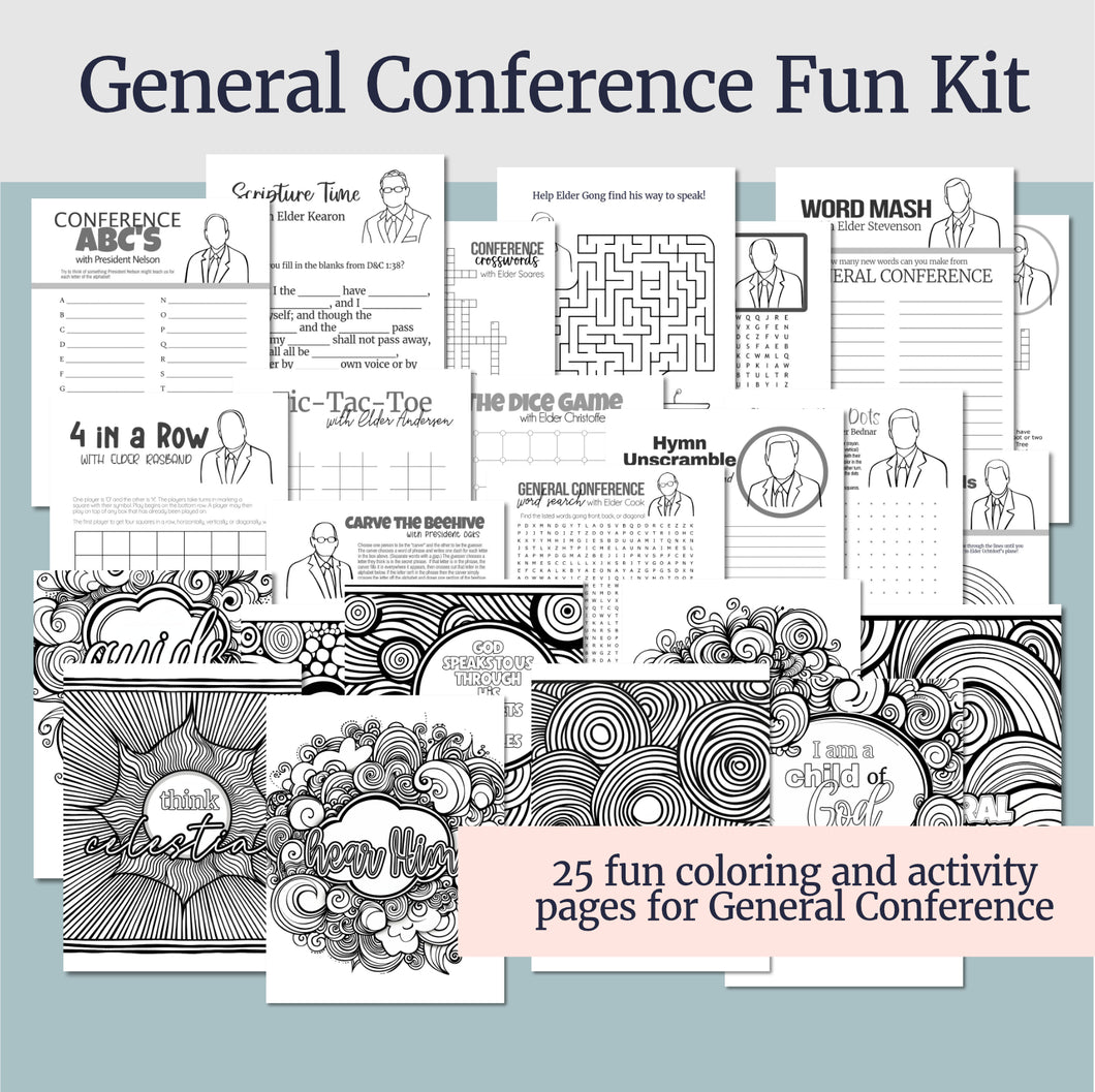 General Conference Coloring and Activity pages for primary, youth, families LDS general conference coloring