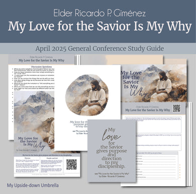 General Conference study guide for 
Elder Ricardo P. Gimenez- My Love for the Savior Is My Why- April 2025
General Conference, relief society lesson helps for LDS women, RS lesson ideas, lesson handouts, study worksheets and workbook, lesson outline, lesson plan, Relief Society General Conference lesson, Elder’s Quorum lesson, artwork, lesson slides, slideshow, powerpoint presentation, myupsidedownumbrella

